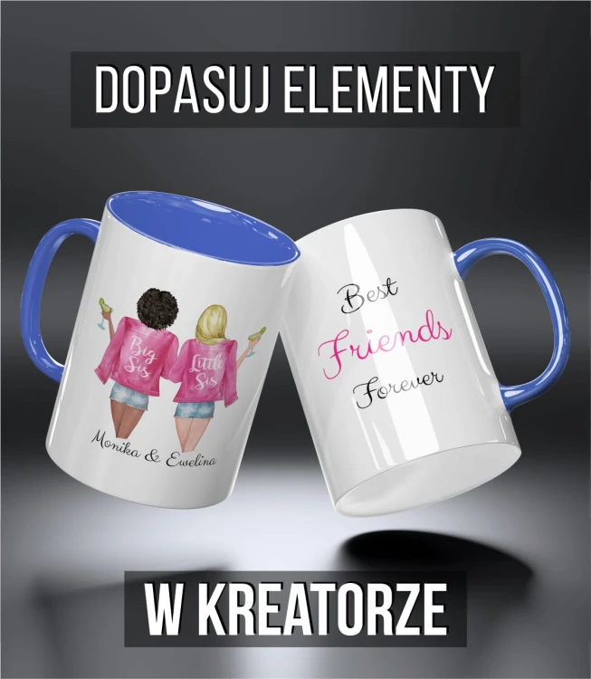 kolorowy kubek przyjaciele - big and  little sis pink - niebieski.jpg