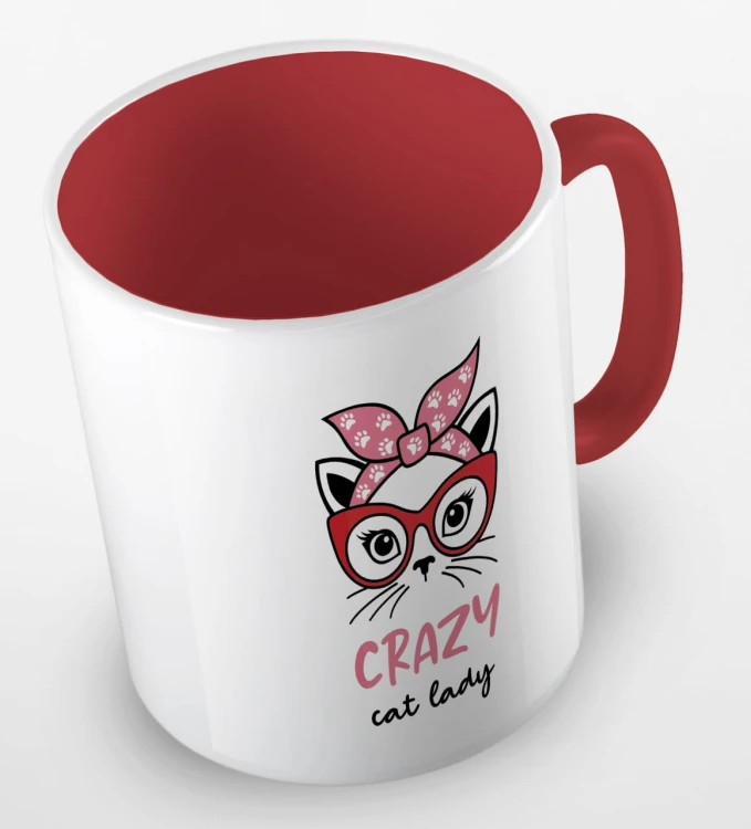 kolorowy kubek crazy cat lady - czerwony.jpg