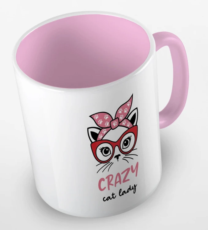 kolorowy kubek crazy cat lady - różówy.jpg