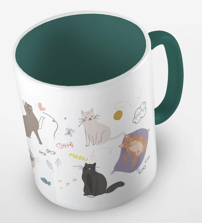 kolorowy kubek cats - ciemnozielony.jpg