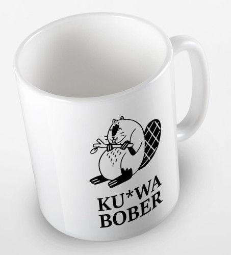 kolorowy kubek ku-wa bober - biały.jpg