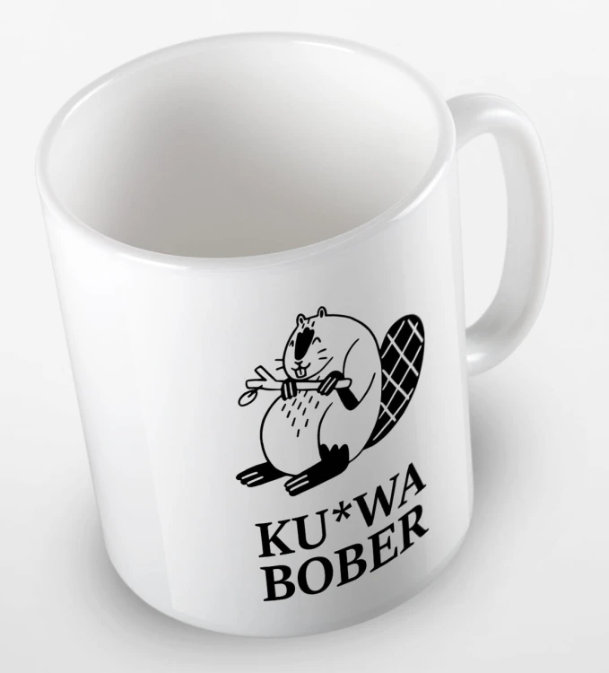 kolorowy kubek ku-wa bober - biały.jpg