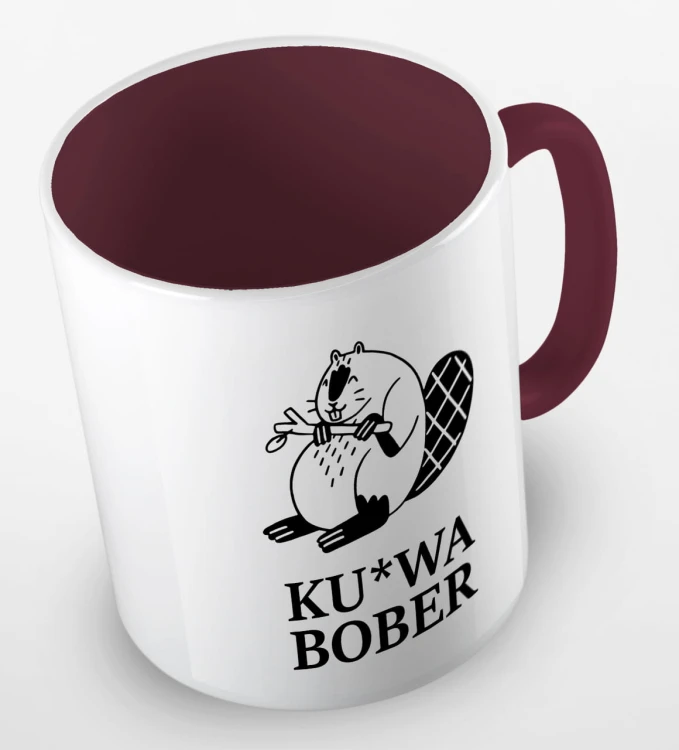 kolorowy kubek ku-wa bober - bordowy.jpg