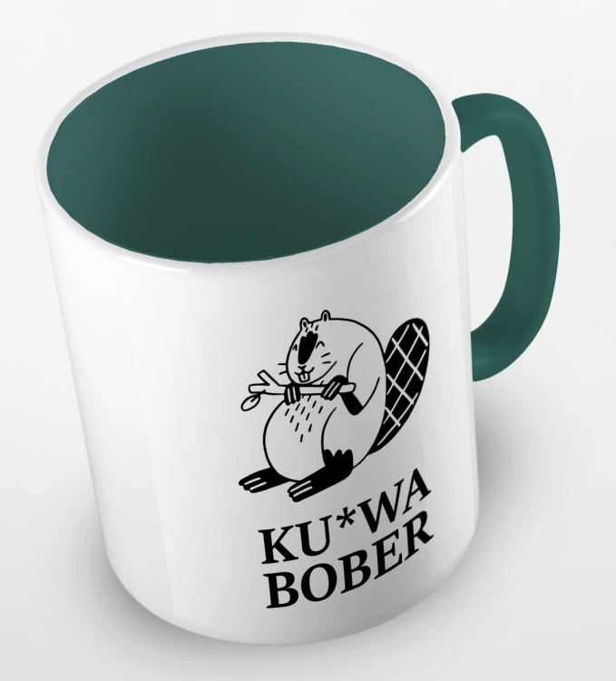 kolorowy kubek ku-wa bober - ciemnozielony.jpg