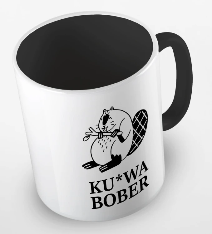 kolorowy kubek ku-wa bober - czarny.jpg