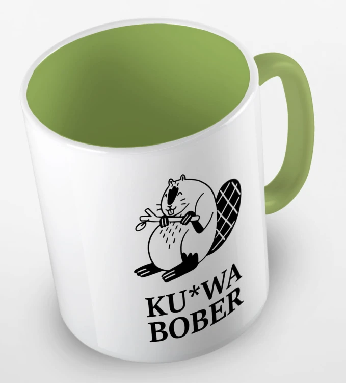 kolorowy kubek ku-wa bober - jasnozielony.jpg