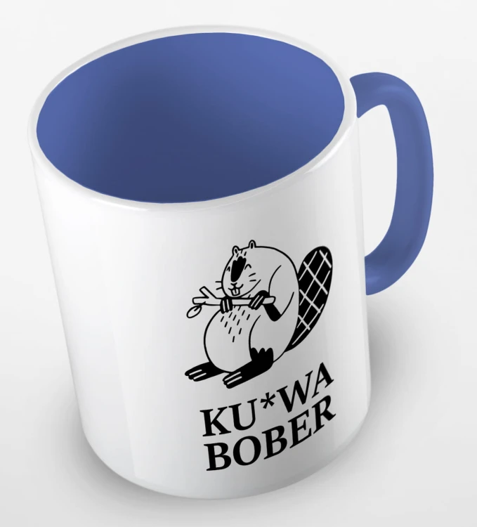 kolorowy kubek ku-wa bober - niebieski.jpg