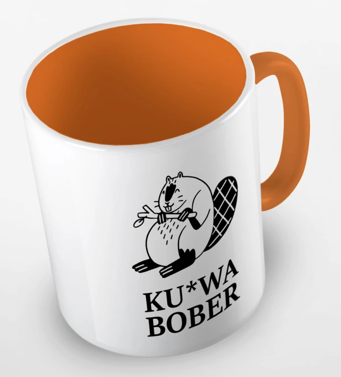 kolorowy kubek ku-wa bober - pomarańczowy.jpg