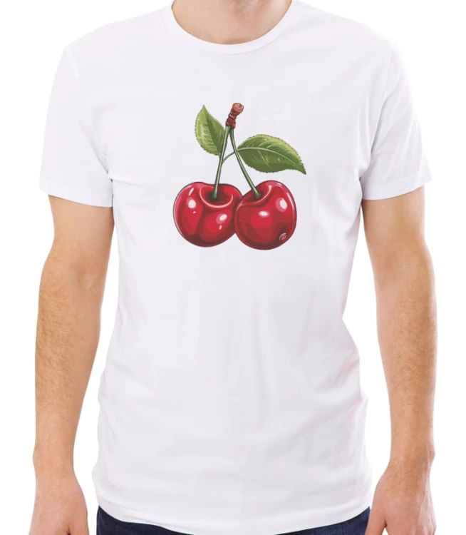 Biała męska koszulka sweet cherry