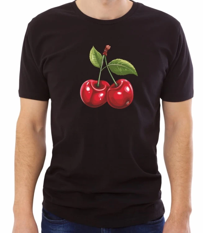 Czarna męska koszulka sweet cherry
