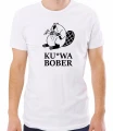Biała męska koszulka ku*wa bober