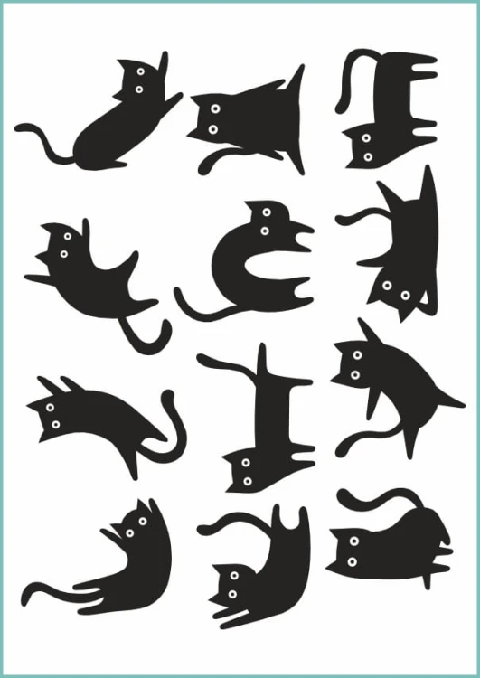 Tatuaże tymczasowe black cats  z czarnymi kotami