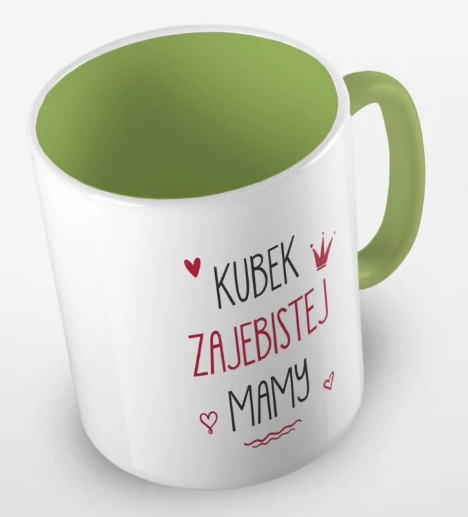 kolorowy kubek z hasłem - kubek zajebistej mamy - jasnozielony.jpg