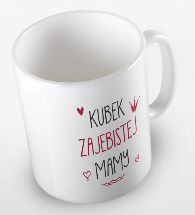 kolorowy kubek z hasłem - kubek zajebistej mamy - biały.jpg