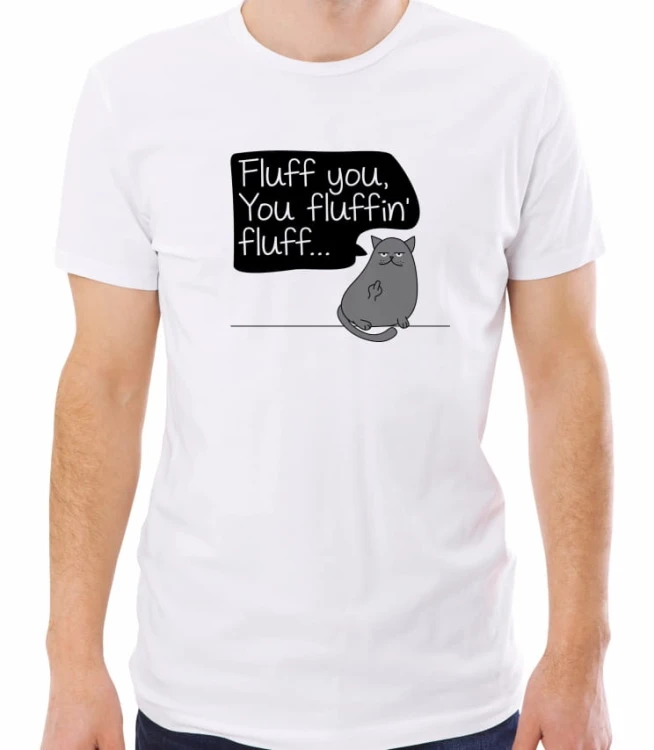 Biała męska koszulka fluff you