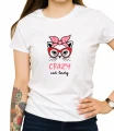 Biała damska koszulka crazy cat lady