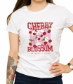 Biała damska koszulka cherry blossom