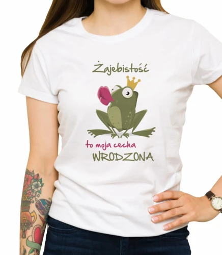 Biała koszulka żajebistość cecha wrodzona ona
