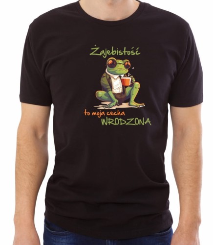 Czarna koszulka żajebistość cecha wrodzona on