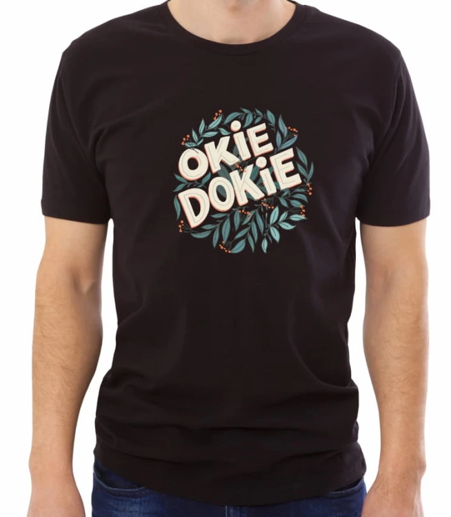 Czarna męska koszulka okie dokie