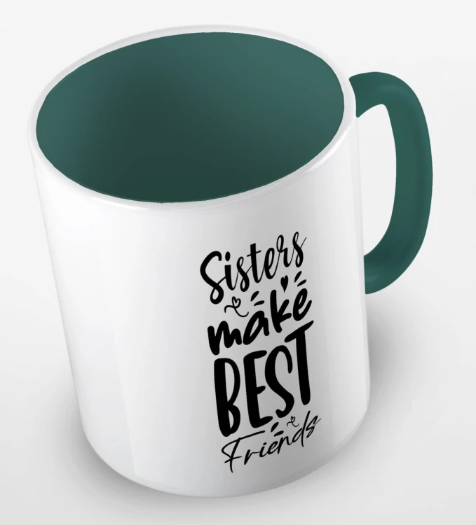 kolorowy kubek sisters make best friends - ciemnozielony.jpg