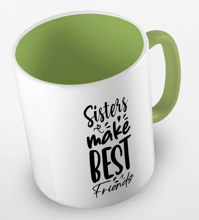 kolorowy kubek sisters make best friends - jasnozielony.jpg