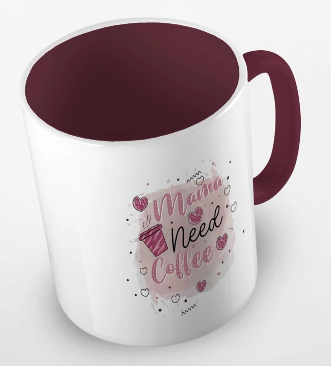 kolorowy kubek z grafiką mama need coffee - kolor bordowy.jpg