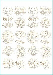 Tatuaże tymczasowe magiczne boho symbole
