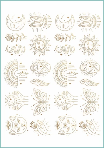 Tatuaże tymczasowe magiczne boho symbole