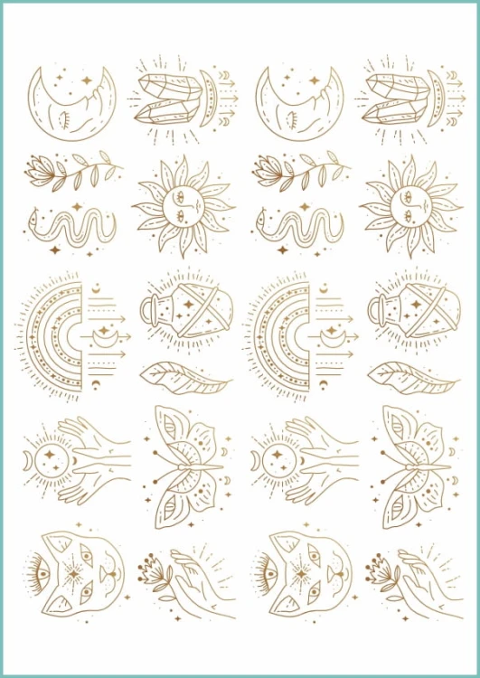 Tatuaże tymczasowe magiczne boho symbole
