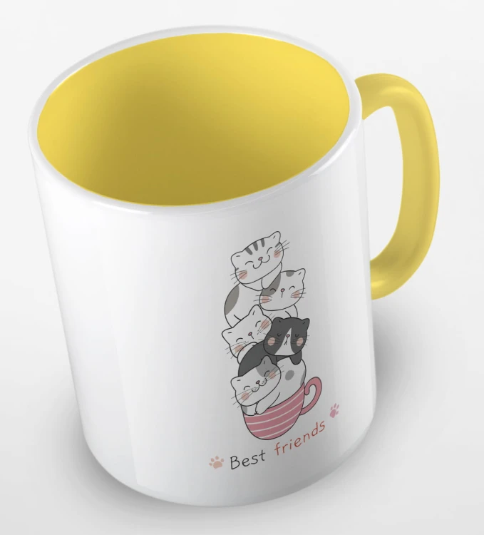 kolorowy kubek z kotami best friends - kolor żółty.jpg