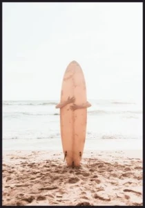 Plakat Deska surfingowa na plaży