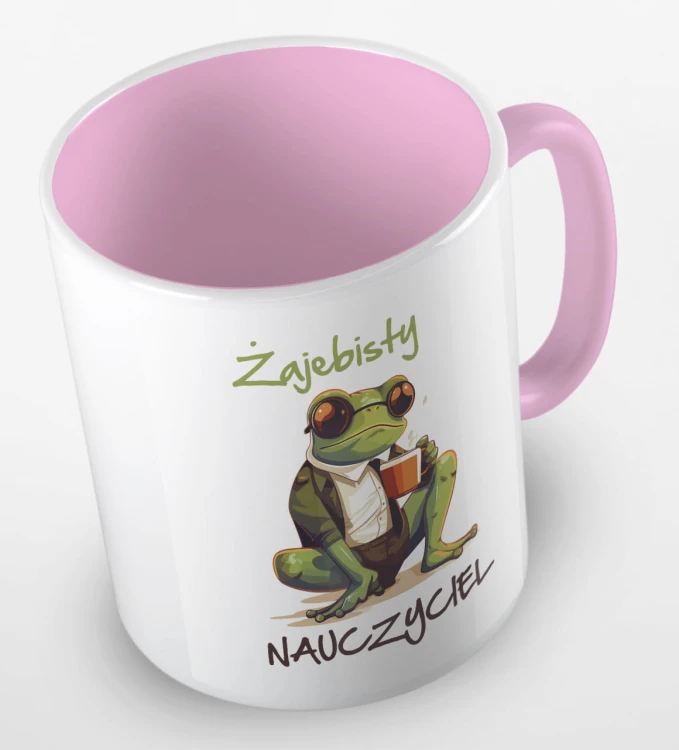 kolorowy kubek żajebisty nauczyciel - kolor różowy.jpg