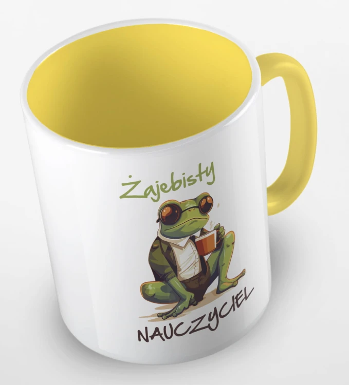 kolorowy kubek żajebisty nauczyciel - kolor żółty.jpg