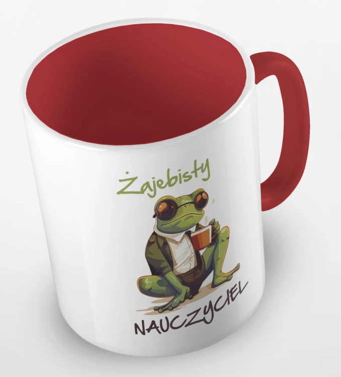 kolorowy kubek żajebisty nauczyciel - kolor czerwony.jpg