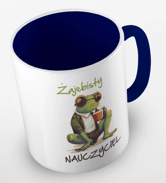 kolorowy kubek żajebisty nauczyciel - kolor granatowy.jpg