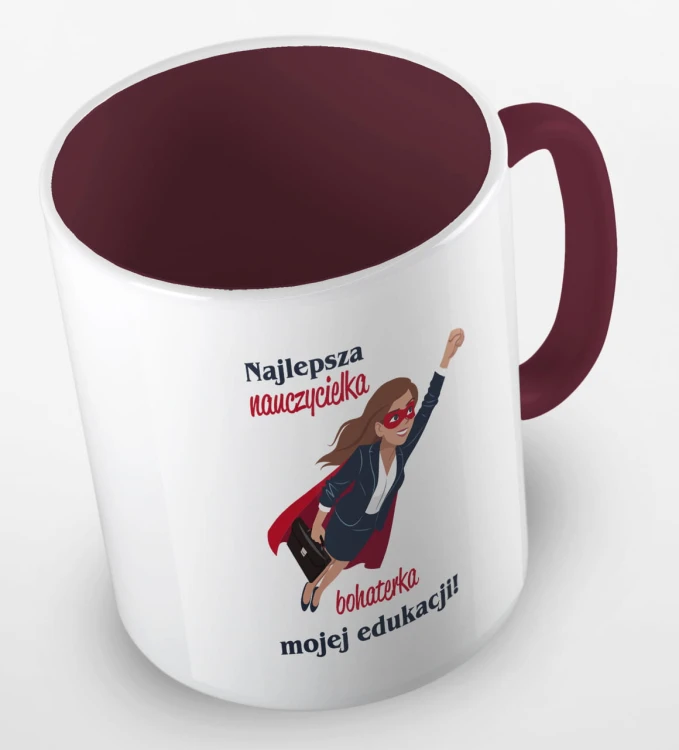 kolorowy kubek - najlepsza nauczycielka, bohaterka mojej edukacji - kolor bordowy.jpg