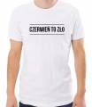 Biała męska koszulka czerwień to zło