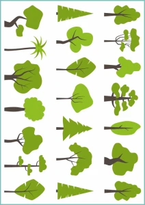 Tatuaże tymczasowe modern green trees