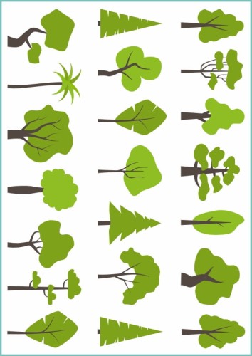 Tatuaże tymczasowe modern green trees
