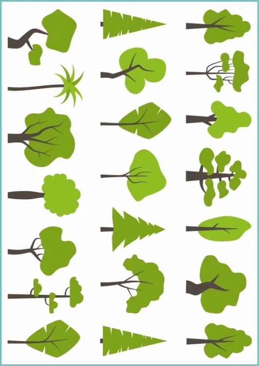 Tatuaże tymczasowe modern green trees