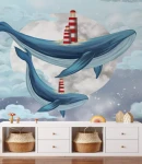 Fototapeta wieloryby wśród chmur