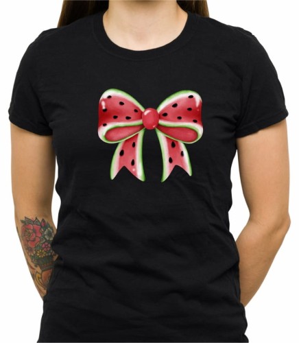 Czarna damska koszulka watermelon ribbon