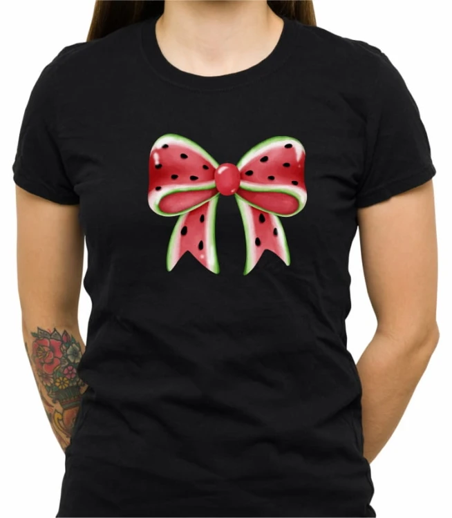 Czarna damska koszulka watermelon ribbon