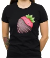 Czarna damska koszulka chocolate covered strawberry