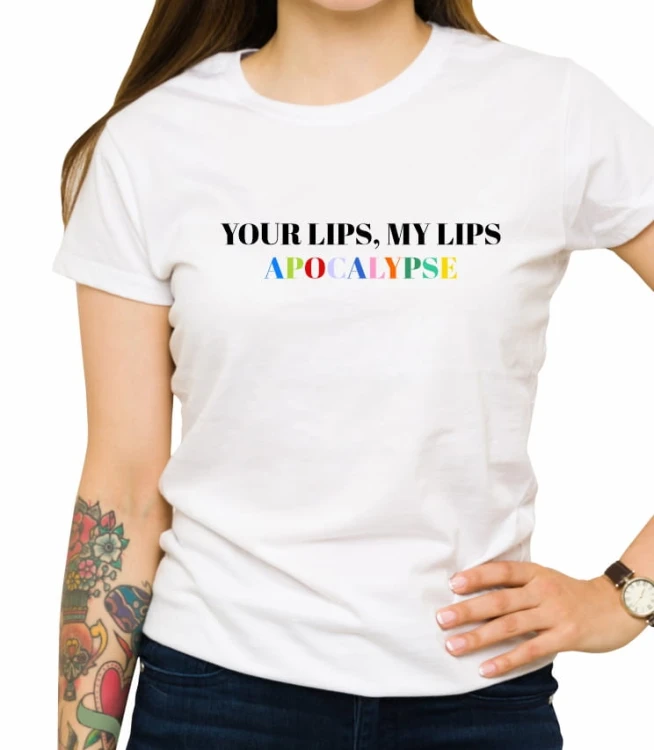 Biała damska koszulka your lips my lips