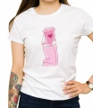 Damska biała koszulka pink cup