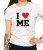 Biała damska koszulka I love me