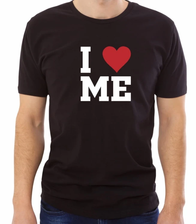 Czarna męska koszulka I love me