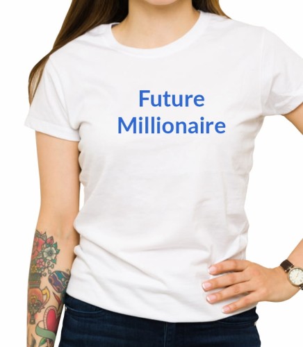 Biała damska koszulka future millionaire